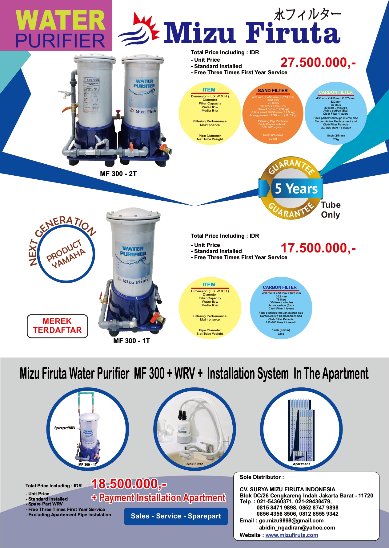 Filter Air Mizu Firuta