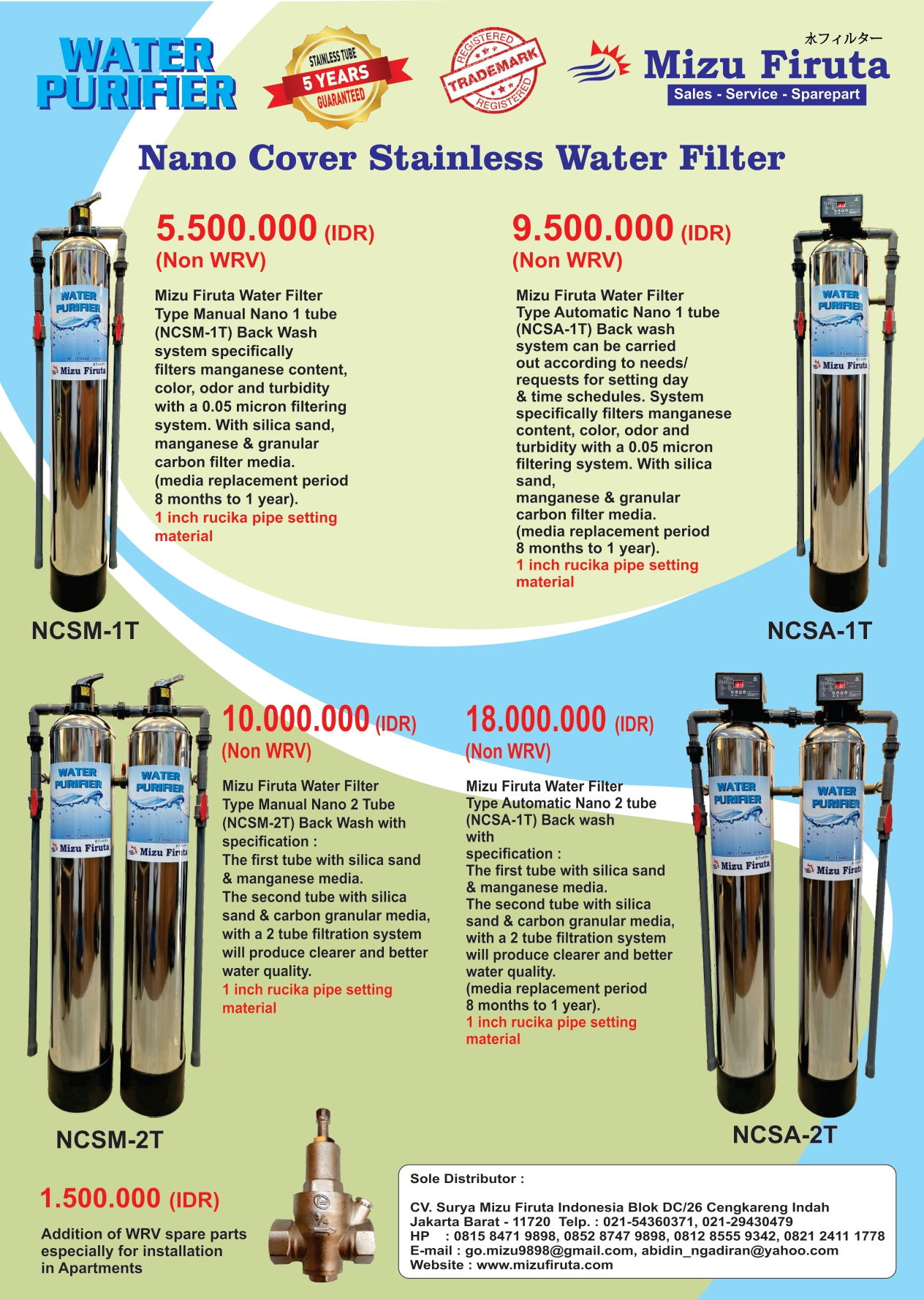 Filter Air Mizu Firuta Nano Cover Stainless